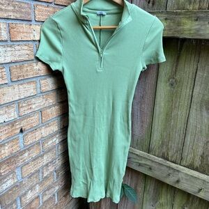 Cotton On Green Ribbed Midi Dress